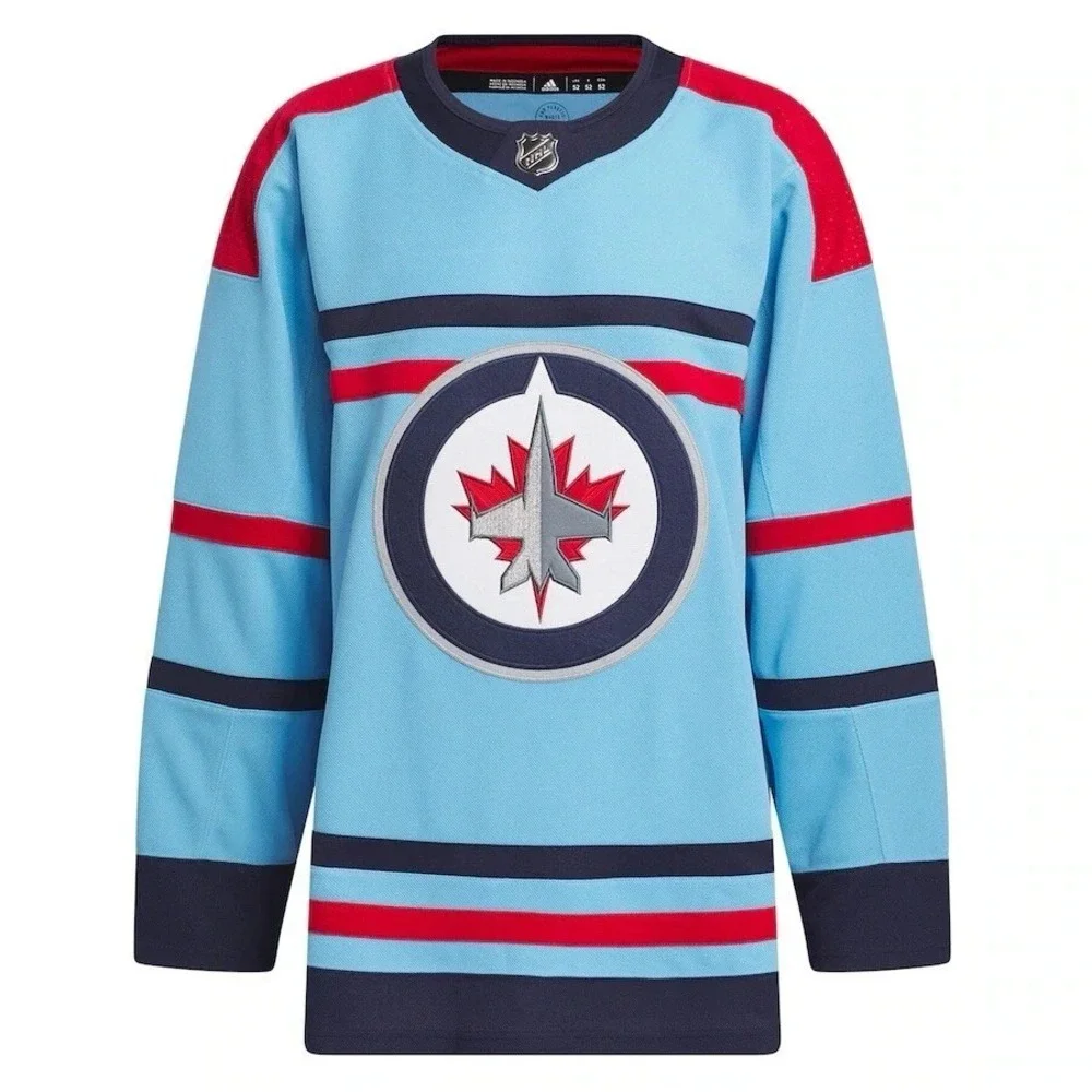 Adidas Primegreen Winnipeg Jets 3rd Alt RCAF Authentic Strap Blue Jersey Size 46